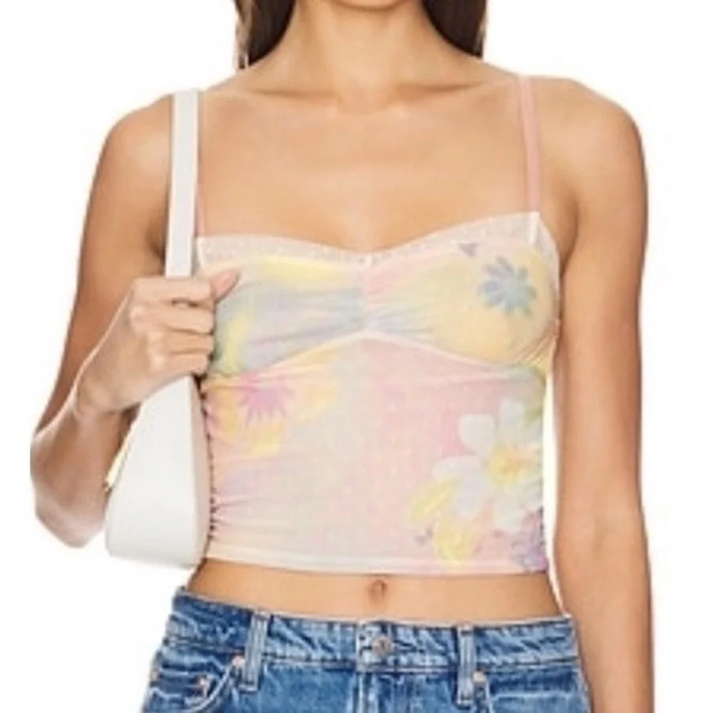 Free People x‎ Revolve Airbrush Dreams Cami top in the Airbrush Combo color.
